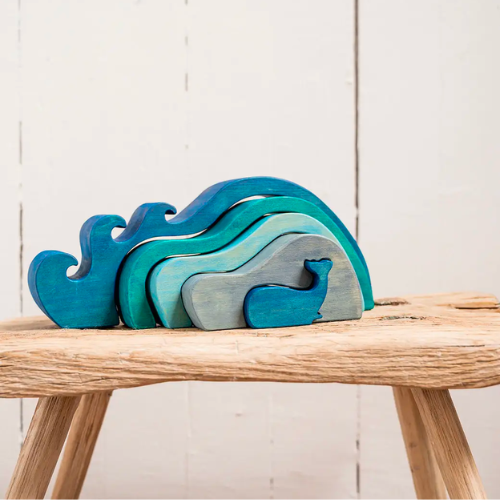 whale stacking and nesting toy montessori and waldorf play