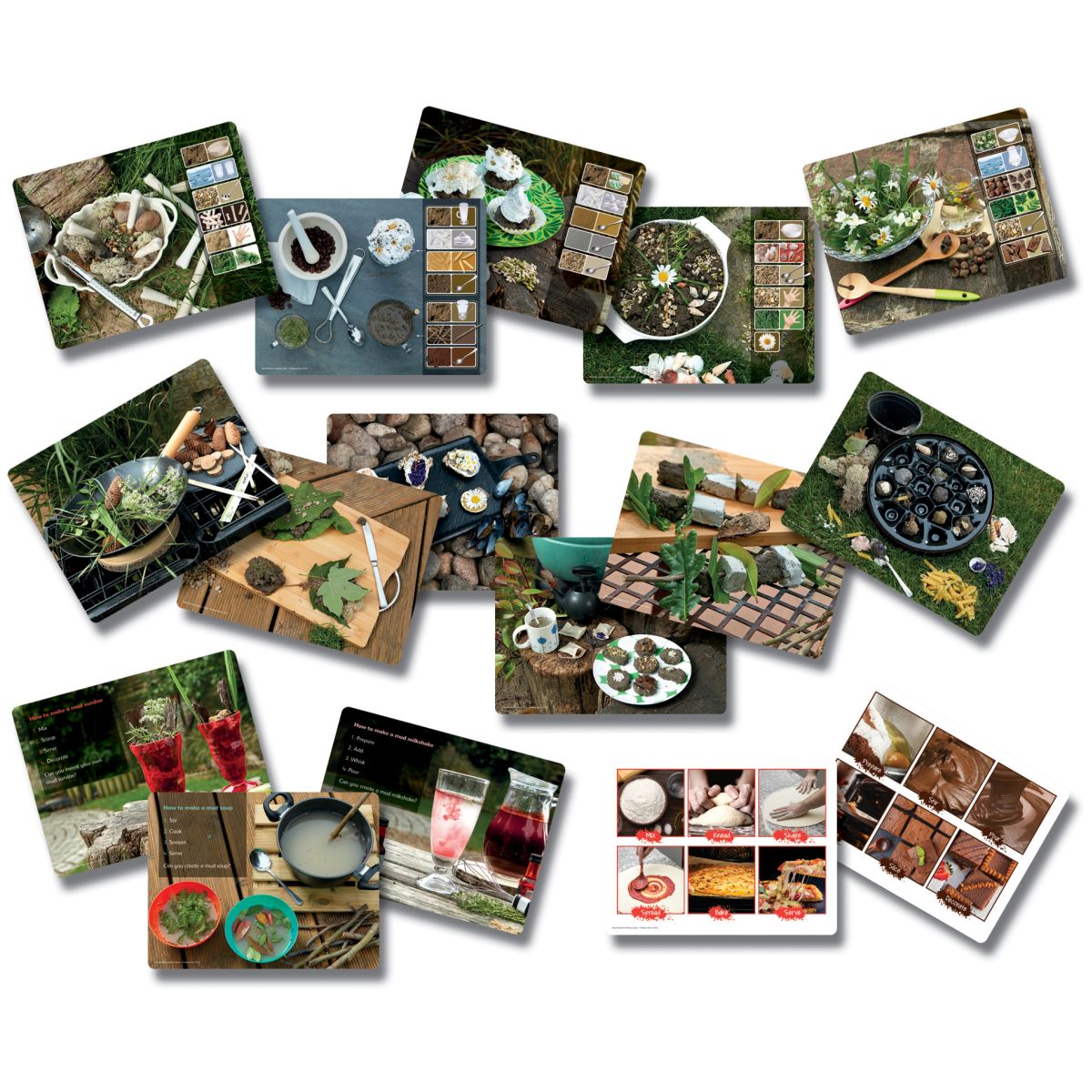mud kitchen activity cards montessori