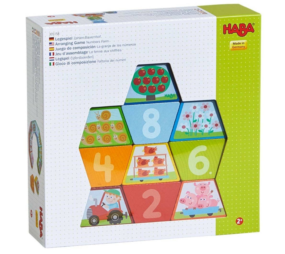 Farm themed wooden number blocks