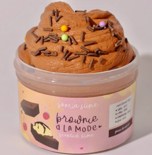 brownie scented slime for sensory play