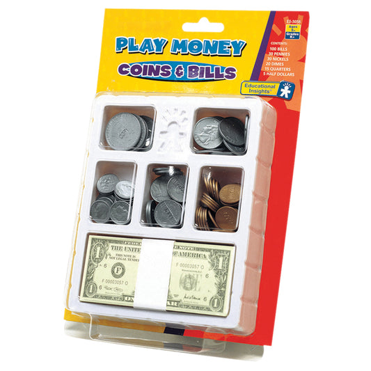 Play Money Coins and Bills Tray